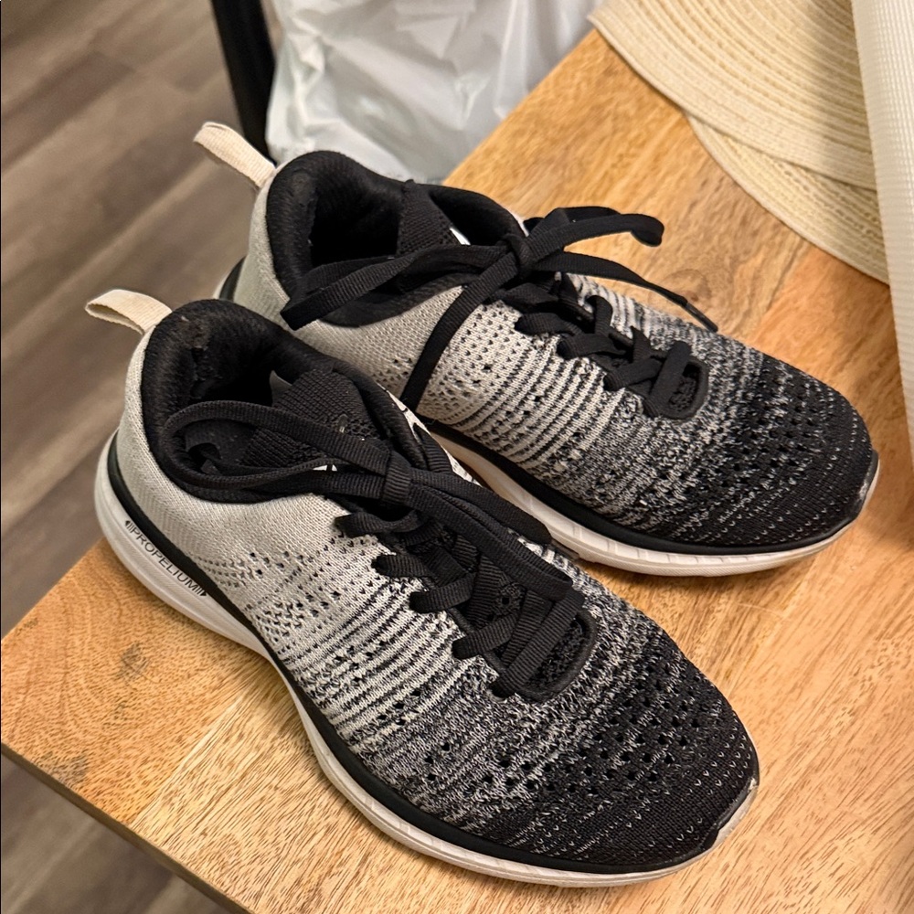 Black and Gray Knit Sneakers